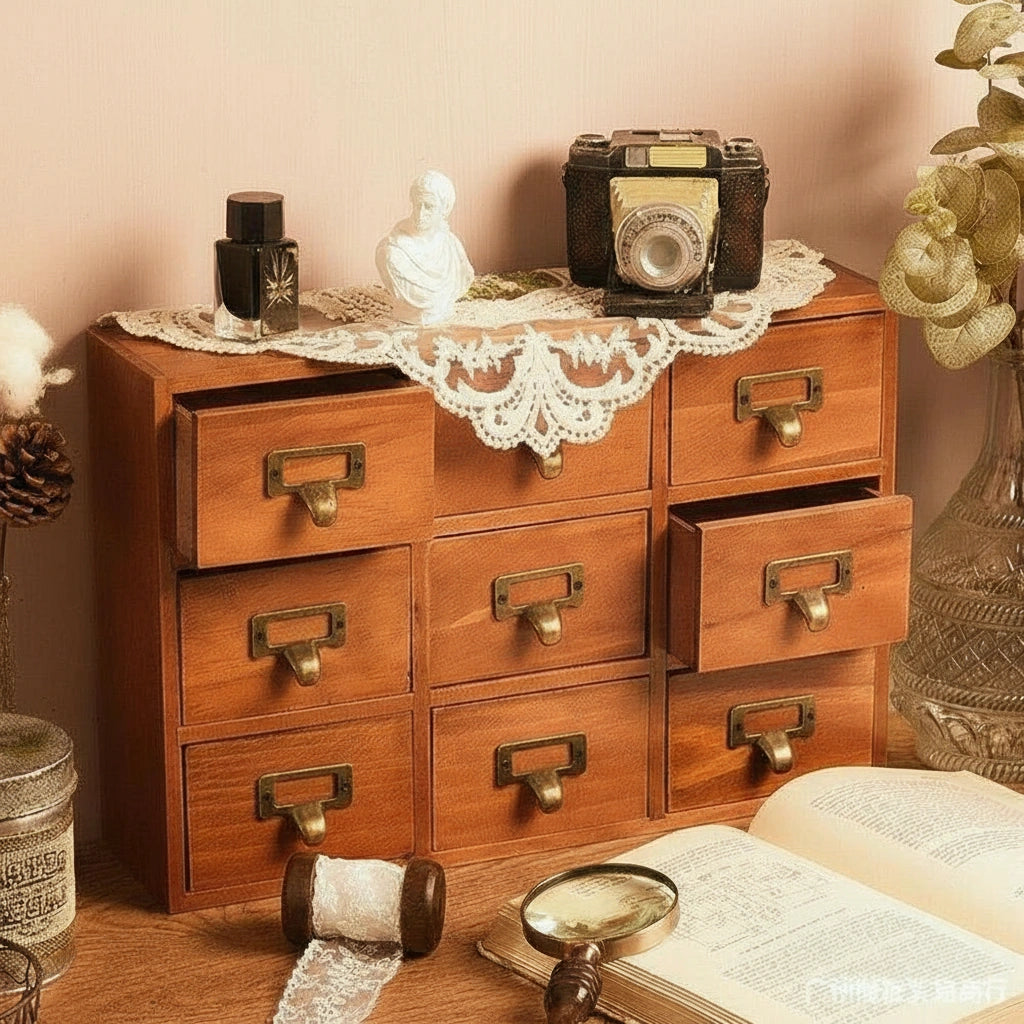 9 Drawer Wooden Cabinet