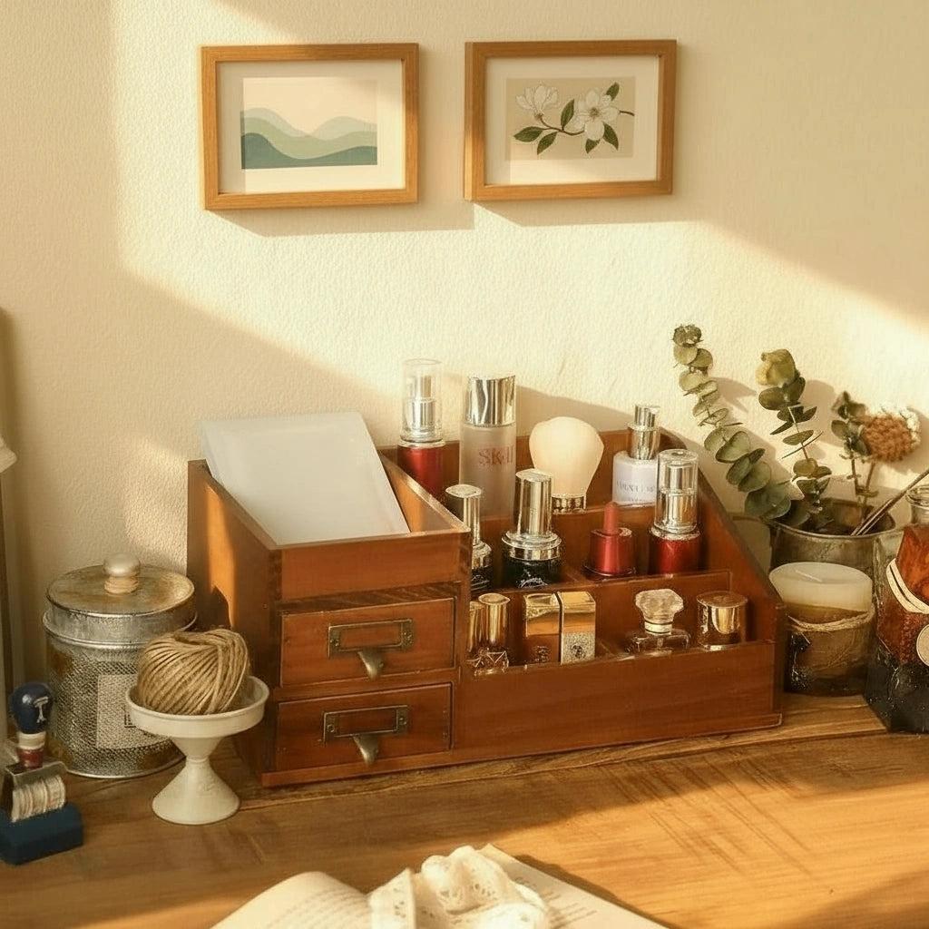 Wooden Tabletop Organiser