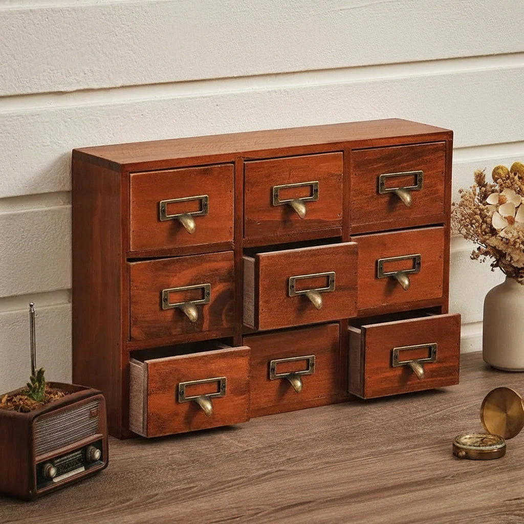 9 Drawer Wooden Cabinet