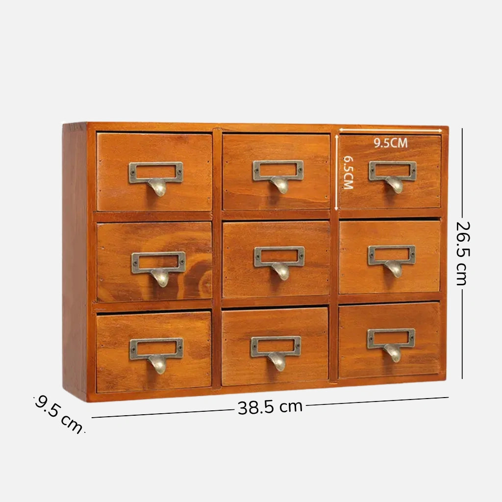 9 Drawer Wooden Cabinet